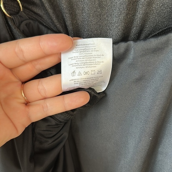 FIT 4 U Black Tiered High Neck One Piece Swim Romper - Picture 10 of 11